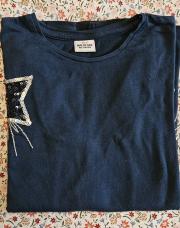 T-shirt LM bleu canard étoile TAO taille 10 ans