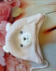 Bonnet rose ourson 3-6 mois 