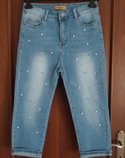 Jeans court bleu perle T  L