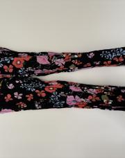Pantalon noir fleuri multicolore
