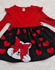 Robe rouge noir cœur 18 mois 