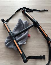 Support siège auto pliable pour caddie + sac