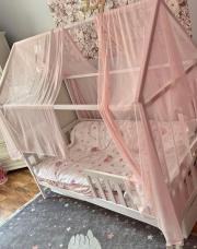 Lit Cabane 160/80cm blanc