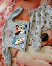 Ensemble gris Minnie - manche fausse fourrure 6 mois