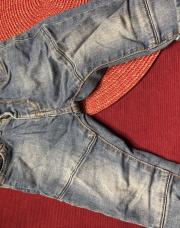 Jeans bleu bord rouge carreaux T80