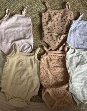 Lot 7 bodys bretelles 50-56cm zeeman