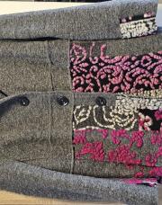 Manteau en laine gris et rose Paprika T4 (50)