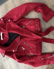Veste en daim rouge S 