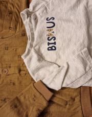 Ensemble veste + tshirt TAO brune 6m