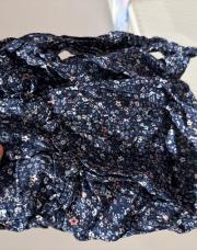 Chemise bleu marine fleurs tao 23mois