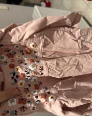 Robe rose + fleurs CA 86cm
