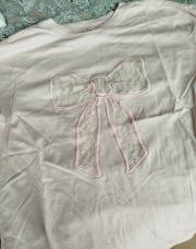 Tsrt rose noeux dentelle taille s