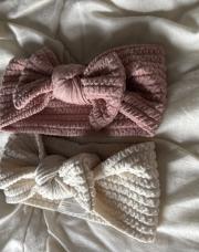 Lot de 2 bandeaux crème/rose 