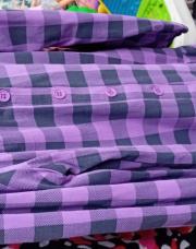 Robe à carreaux mauve 9 ans