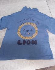 sous pull bleu écriture motif lion 36 mois/90-98
