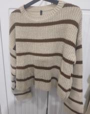 Pull beige brun