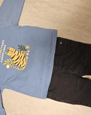 Ensemble t-shirt + Jeans noir tao 6 mois