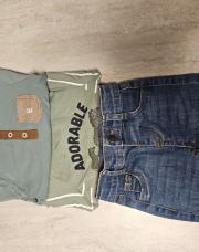 Ensemble 3 t-shirts tao obaibi +pantalon tao 3 mois