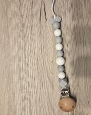 Attache tétine Minnie grise 