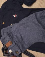 Ensemble chemise+pantalon bretelle 80 cm