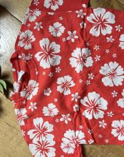 T-shirt court fleuri rouge et blanc - Zara - 7 ans