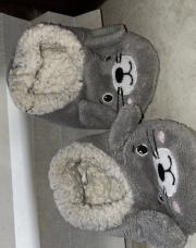 Pantoufles lapins gris (28)