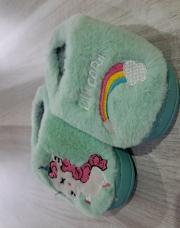 Pantoufles Licorne - Pointure 24/25 - Couleur : Turquoise