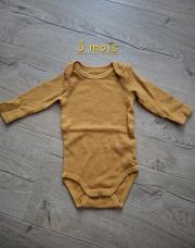 Body manches longues 3 mois moutarde