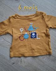 Pull 6 mois moutarde (automne/hiver)