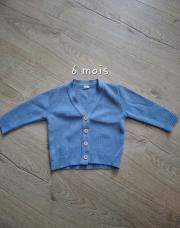 Gilet bleu ciel 6 mois