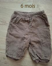 Pantalon marron clair 6 mois