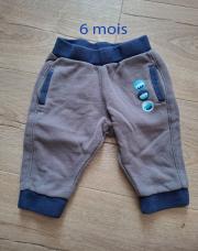 Pantalon 6 mois gris et bleu