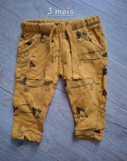 Pantalon 3 mois jaune moutarde