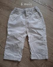 Pantalon fin 6 mois blanc