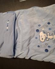 Housse pour poussette bleu snoopy