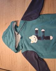 Sweat à capuche vert Obaïbi 12M