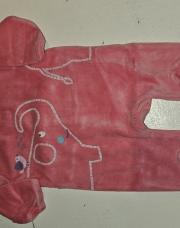 Grenouillère rose bonbon éléphant avec pressions. 3 mois