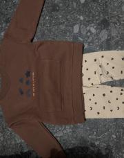Ensemble pull et legging brun beige 
