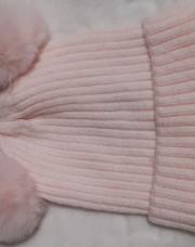 Bonnet rose 2 pompon 2-4 ans