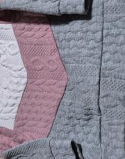 Pull gris et rose 3/6m