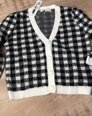 Gilet pied de poule neuf S/M 