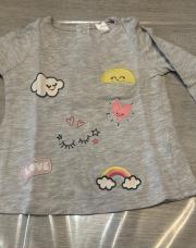 Blouse grise nuage Tex baby 6 mois