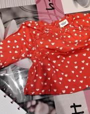 Blouse rouge à cœurs 6 mois