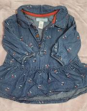 Robe en jeans cerises Obaibi 3 mois