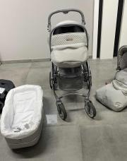 Poussette trio babycar ( maxi, assise poussette, landau ) avec base isofixe  Habillage hiver
