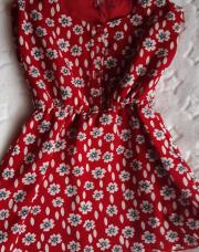 Robe rouge fleur 3 ans 