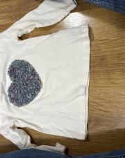 Blouse blanche cœur C&A 3 ans 