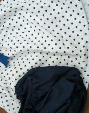 Robe naissance  petit pois+ culotte
