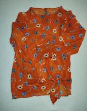 Blouse fleurie orange t.36