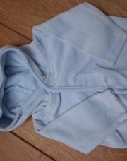 Veste à capuche, en velour, bleu ciel